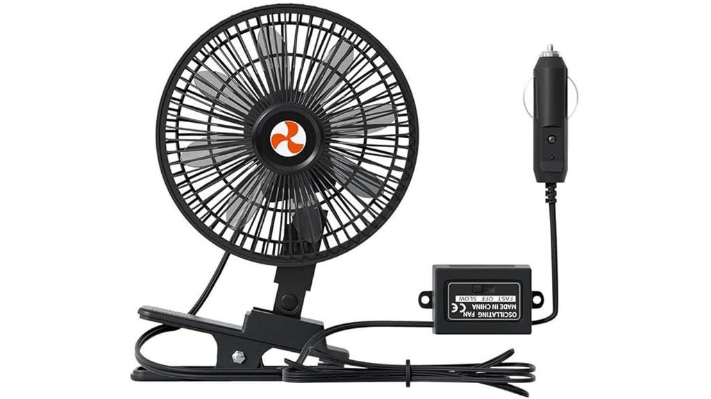 12v car fan oscillates