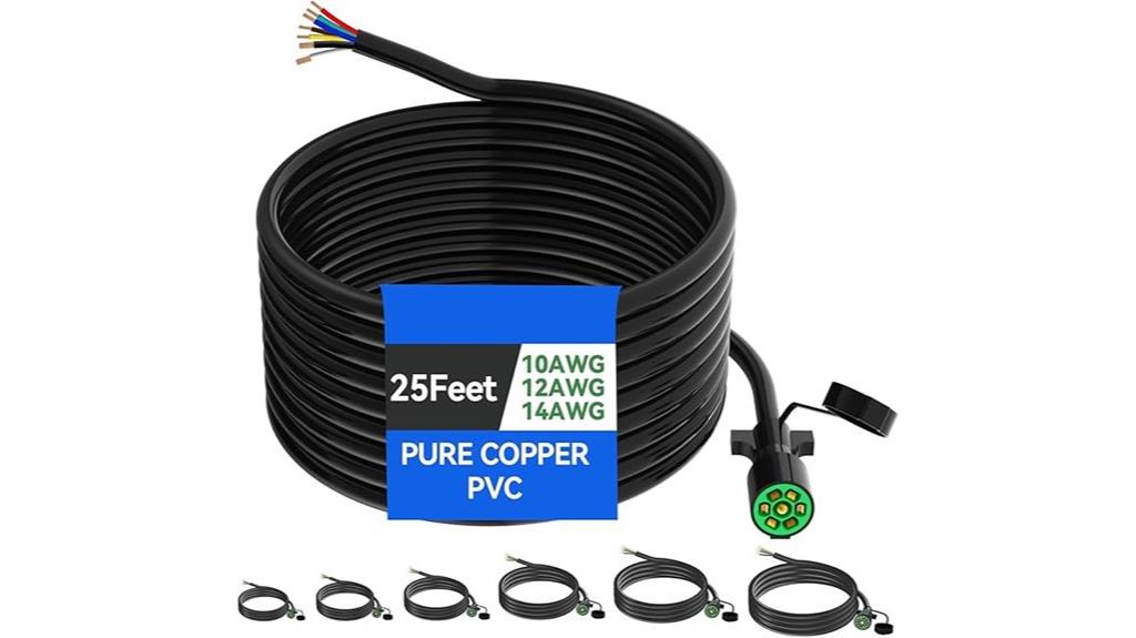25 foot 7 pin trailer cord