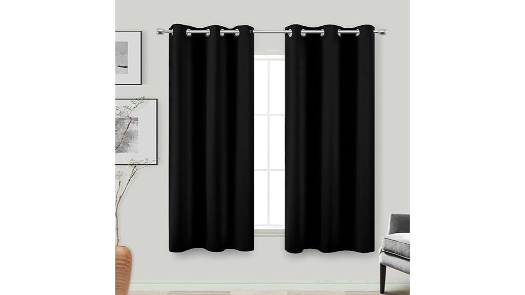 black 45 inch curtains