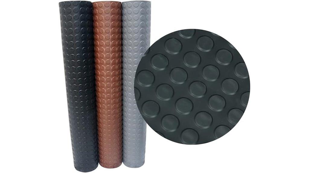 black coin pattern rubber flooring