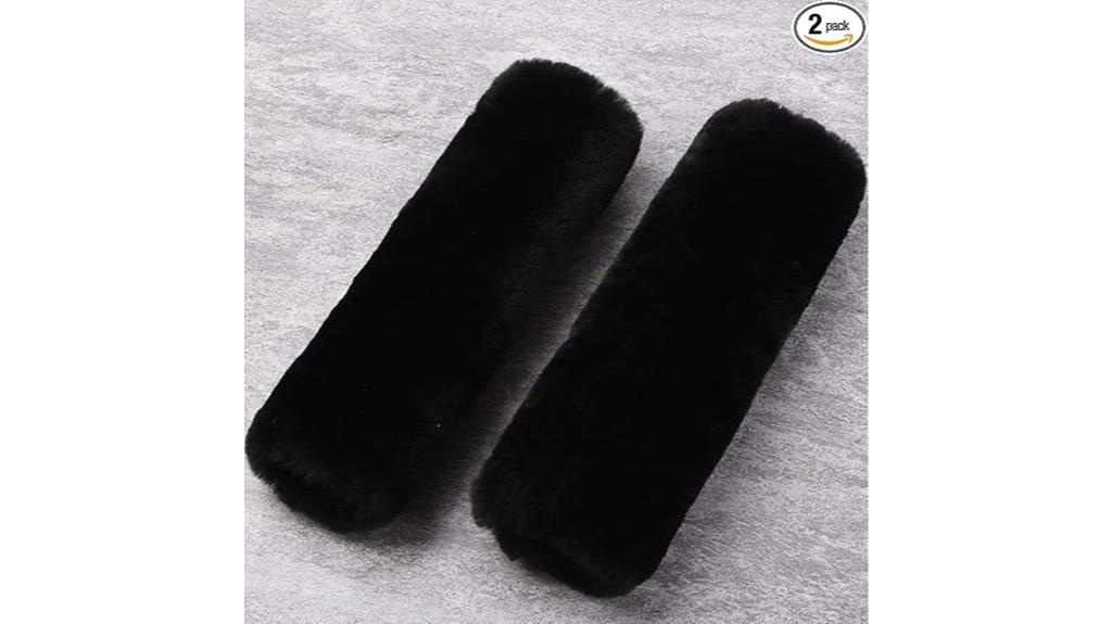 black sheepskin seat belts