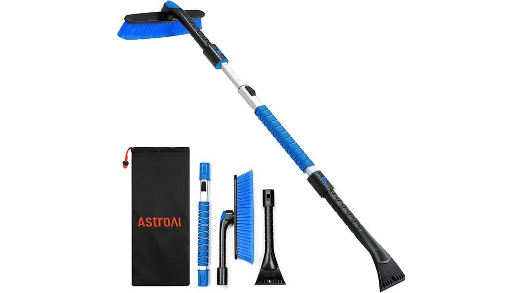 blue extendable snow brush