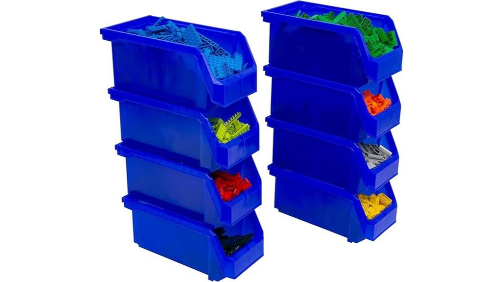 blue medium plastic bins
