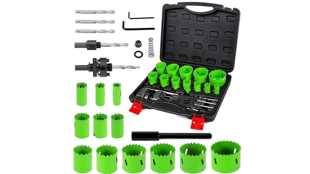 complete 22 piece hole saw set