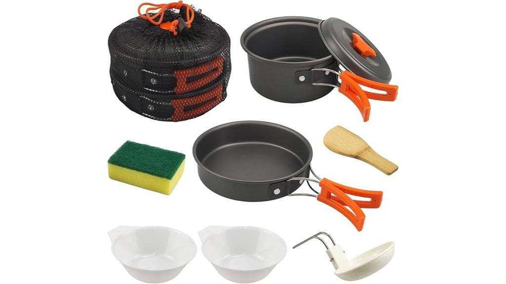complete camping cookware set