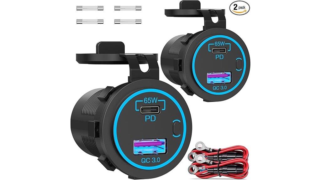 dual 12v usb chargers