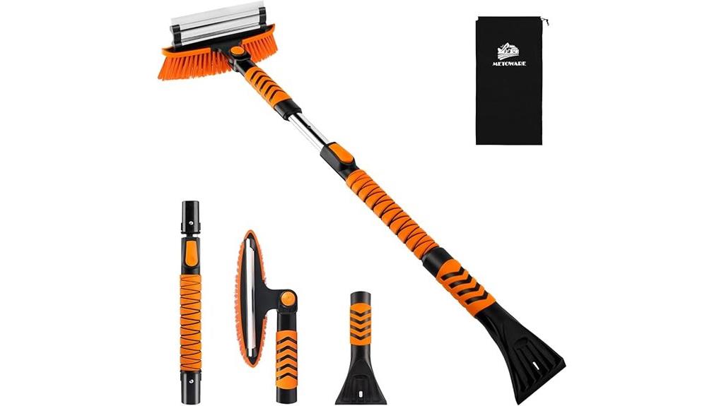 extendable snow brush and scraper