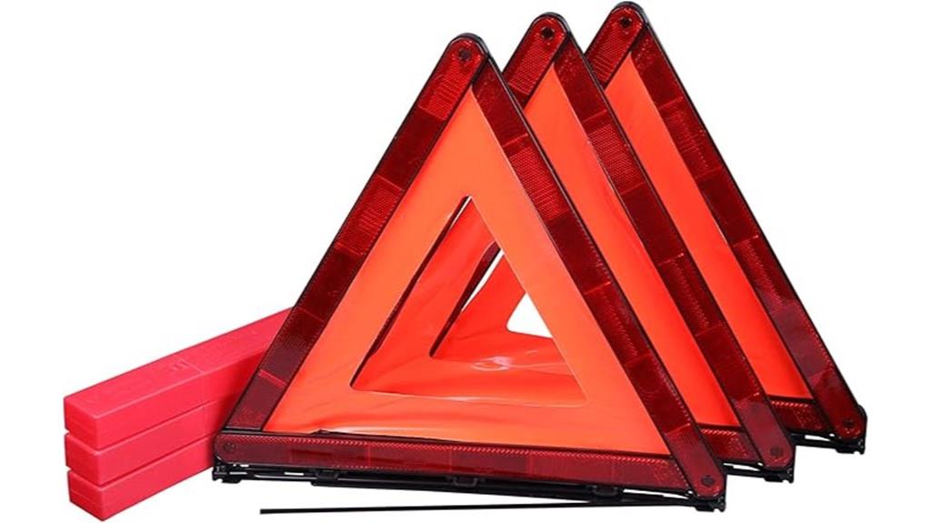 foldable emergency warning triangles