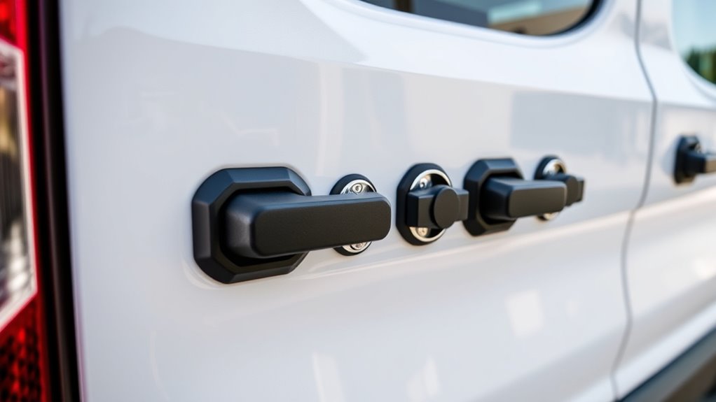 ford transit door lock shields