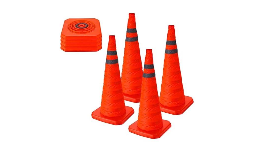 four pack collapsible traffic cones