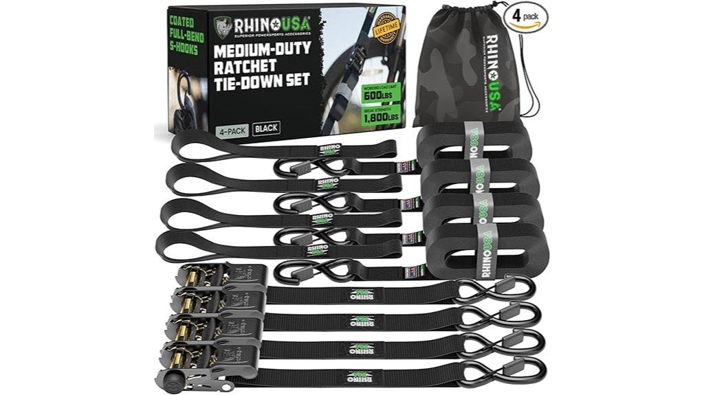 four pack ratchet straps