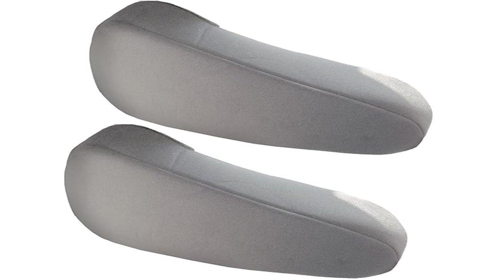 gray fabric armrest covers