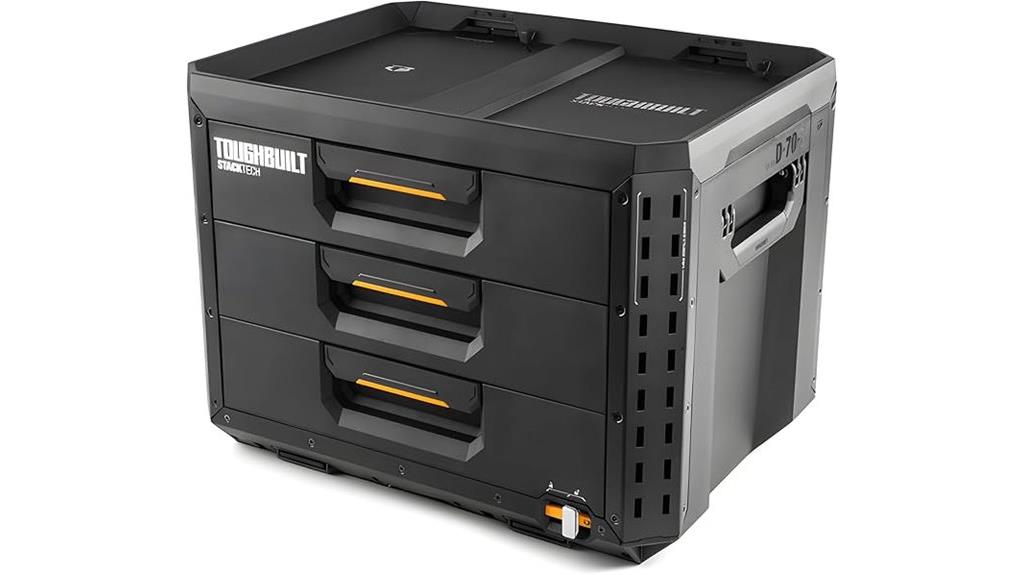 large durable three drawer toolbox