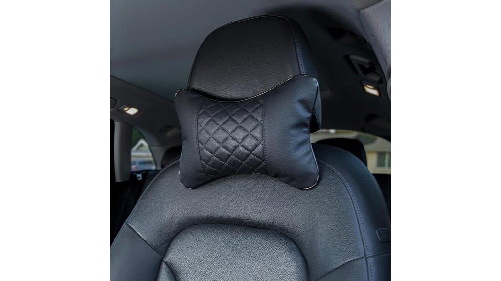 pair of faux leather headrests