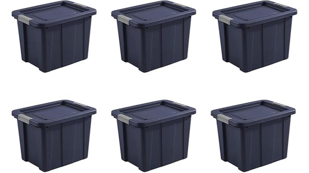 six pack 18 gallon storage containers