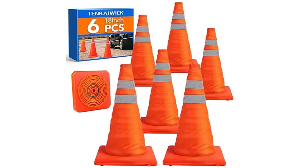 six pack collapsible traffic cones