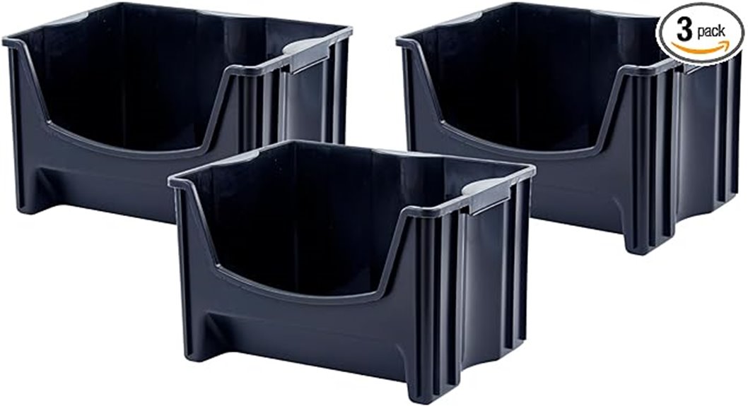 stackable durable storage bins