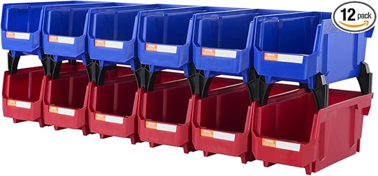 stackable plastic storage bins