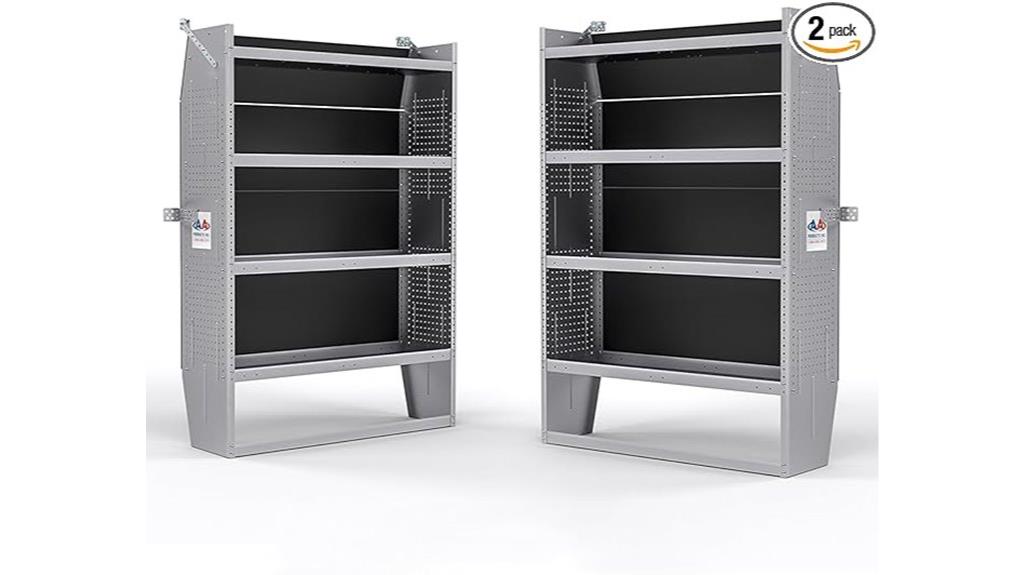 steel van shelving set