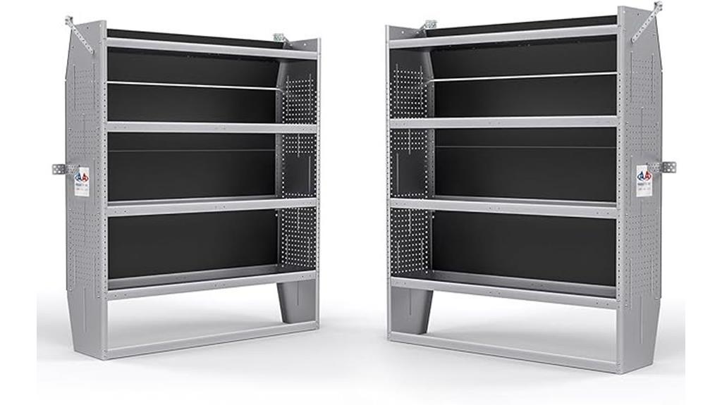 steel van shelving set