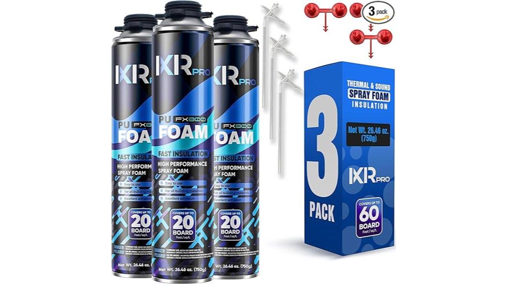 three cans of foam