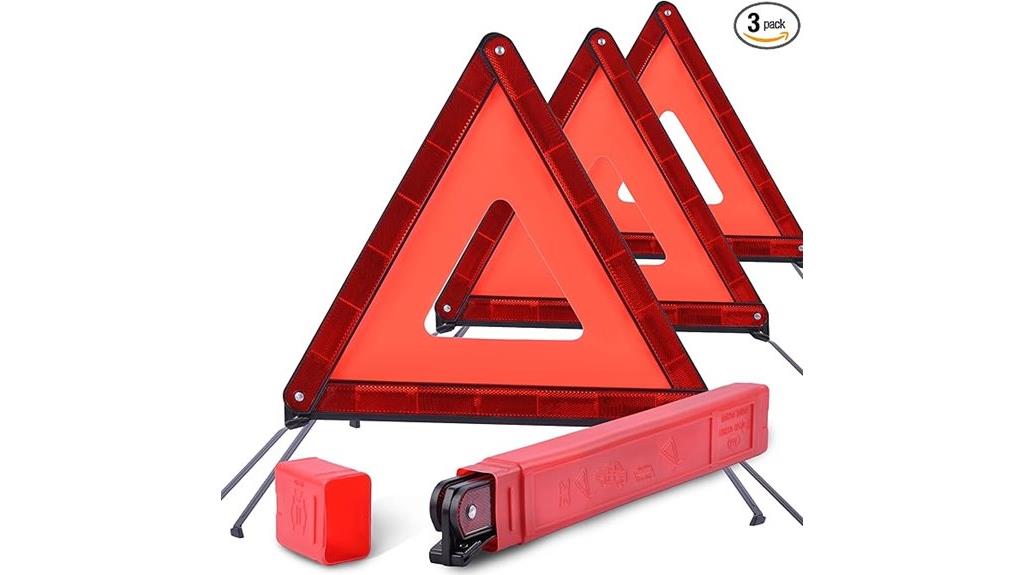 three pack emergency warning triangles
