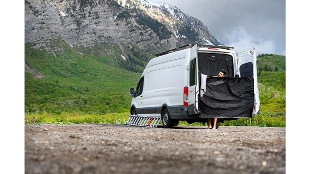 van rear shower screen