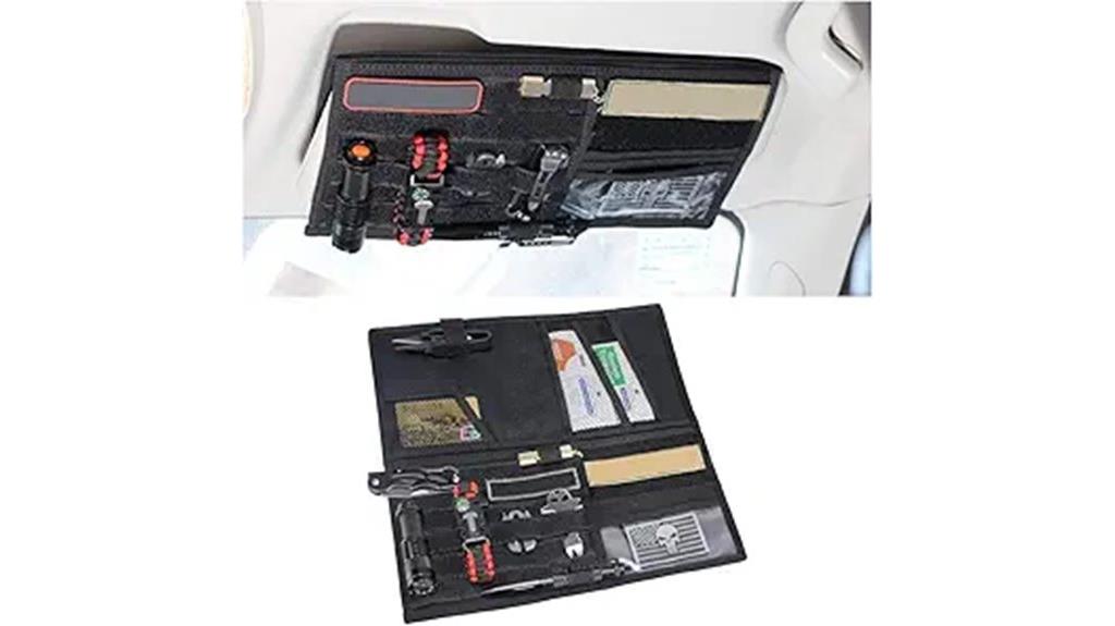 vehicle sun visor organizer