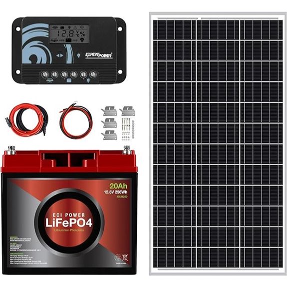 ECI 100W 12V Solar Power Kit with Battery
