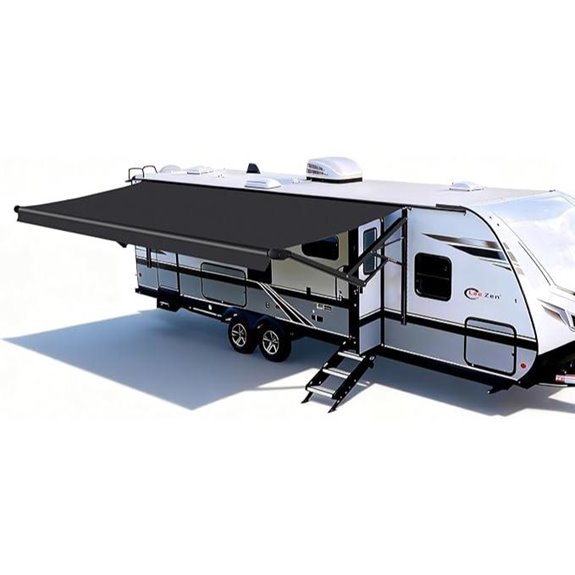 RV Electric Retractable Awning 10 Feet Black Frame