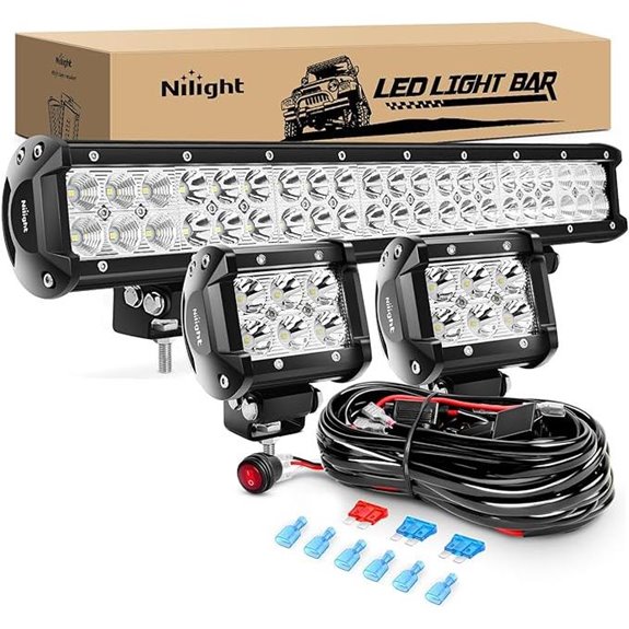 Nilight 20Inch LED Light Bar & Pods Combo Kit