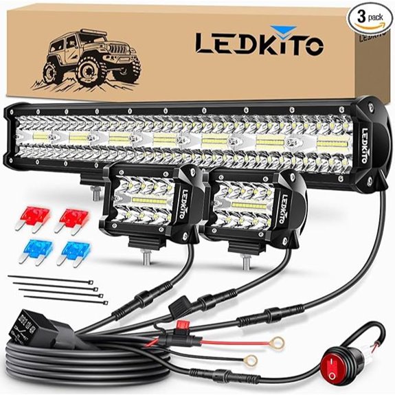 20-Inch LED Light Bar and Pod Lights Kit