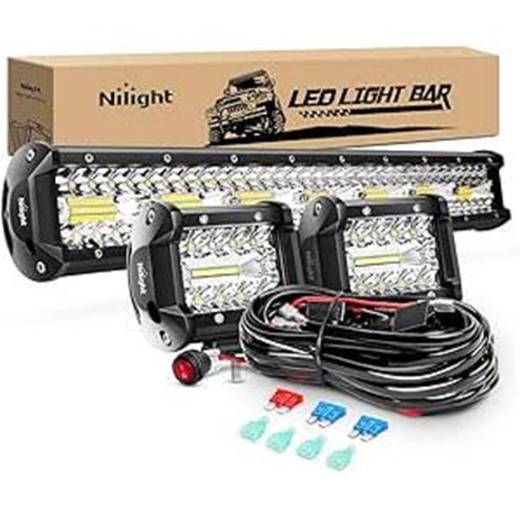 Nilight 20-Inch 420W LED Light Bar & Cube Pods Kit