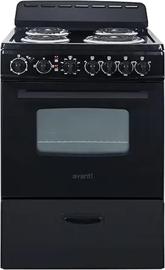Avanti 24-Inch Electric Range with Oven and Burners