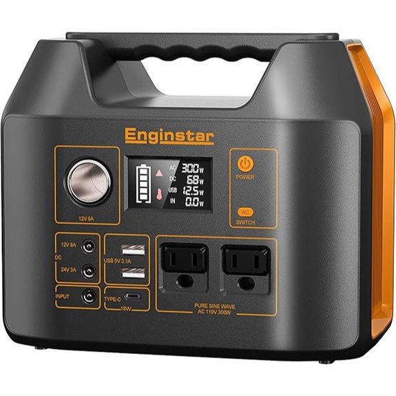 EnginStar 300W Solar Generator with 2 AC Outlets