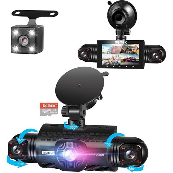 GEMEK 360° 4-Channel Dash Cam with Night Vision