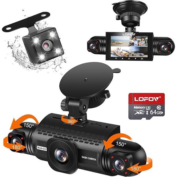 LOFOV 360° 4-Channel Dash Cam with Night Vision