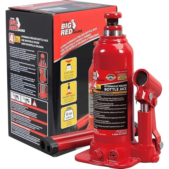 BIG RED 4 Ton (8,000 LBs) Capacity Hydraulic Welded Bottle Jack TAM90403B