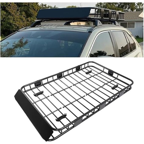 ECOTRIC Adjustable Roof Rack Cargo Basket 250LBS