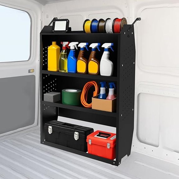 Adjustable Cargo Van Shelving System for Transit Connect