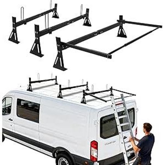 Hightall Van Ladder Rack with Roller Adjustable Length