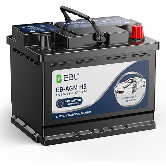 EBL AGM Battery Group 47R 12V 60Ah