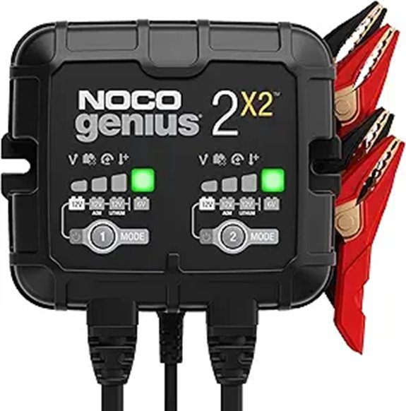 NOCO Genius2X2 4A 2-Bank Smart Battery Charger