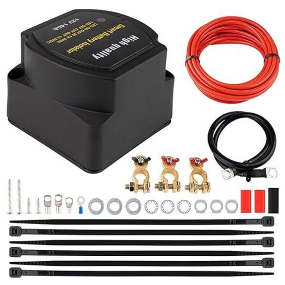 Dual Battery Isolator Kit with Relay and Wiring