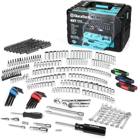 DURATECH 497-Piece Mechanics Tool Set in Toolbox