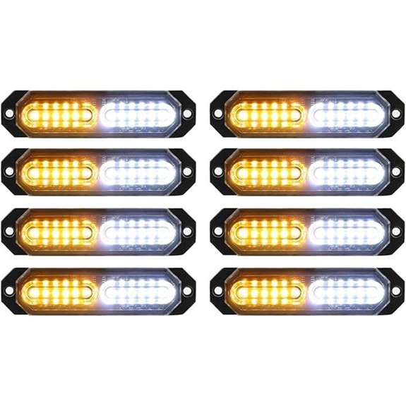 ASPL 8pcs Ultra Slim 12-LED Surface Mount Strobe Lights