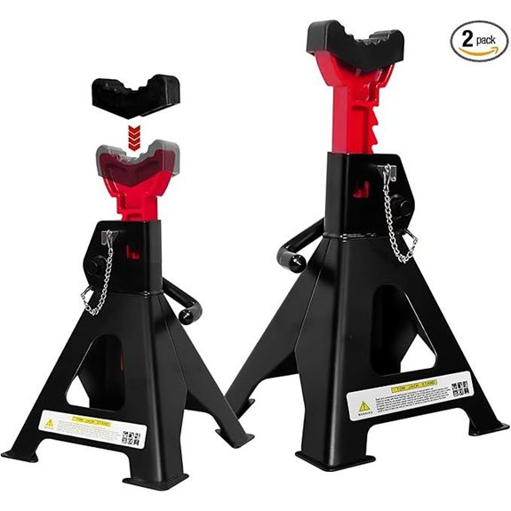 6 Ton Adjustable Jack Stands with Rubber Pads (Pair)