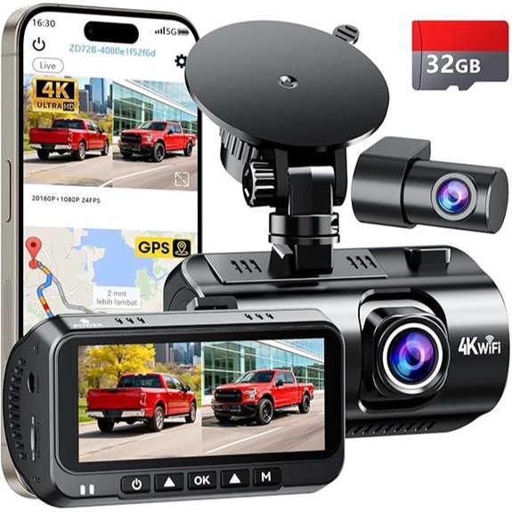 4K Truck Dash Camera with WiFi and Night Vision