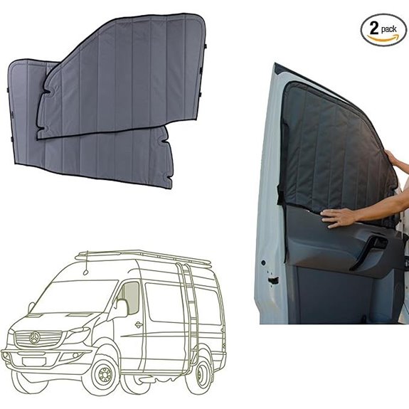 VanEssential Insulated Magnetic Door Window Covers for Mercedes