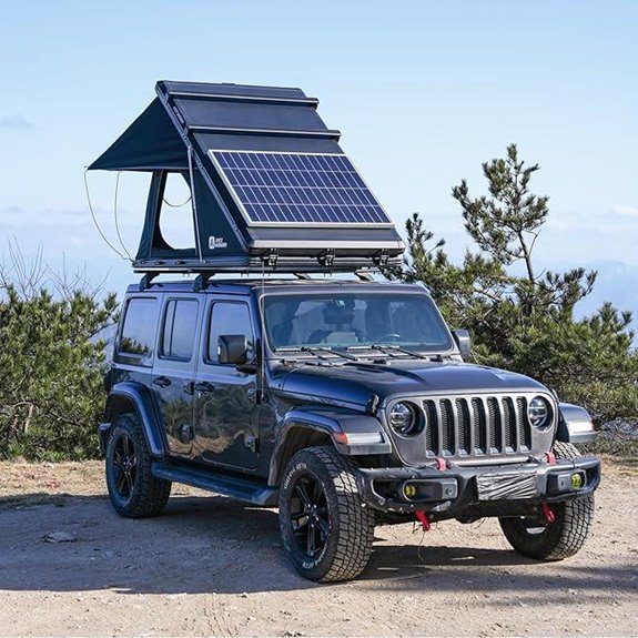 Rooftop Hard Shell Tent with Solar Panel for Camping
